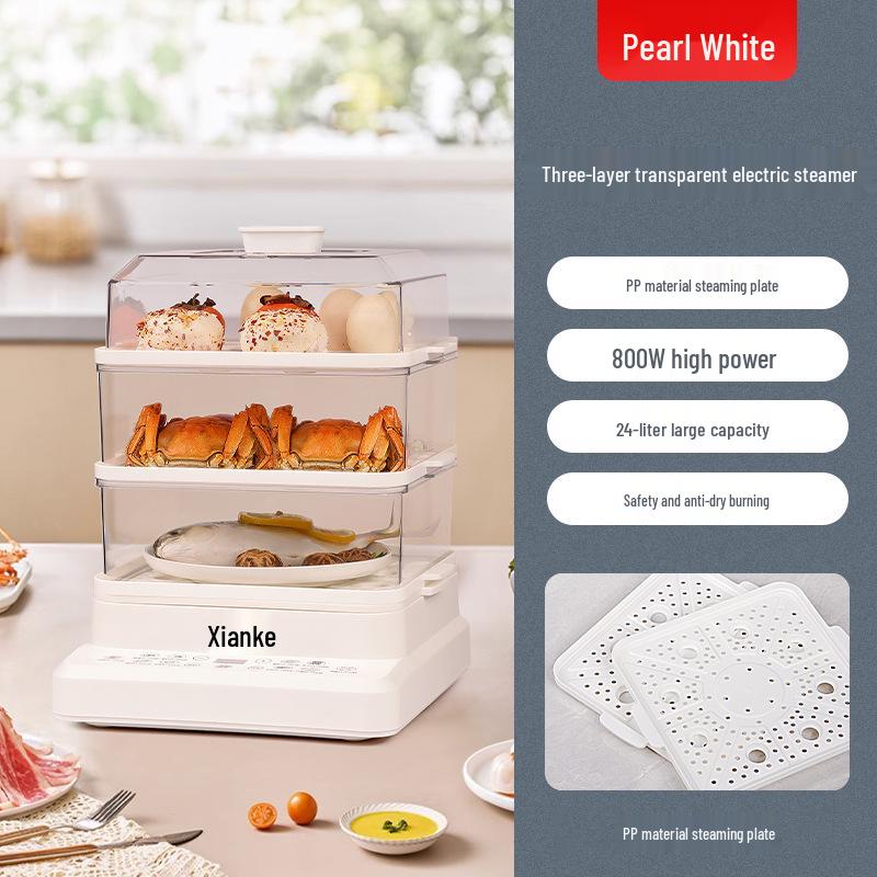 Sencor Трехъярусная многофункциональная электрическая пароварка с автоматическим отключением питания