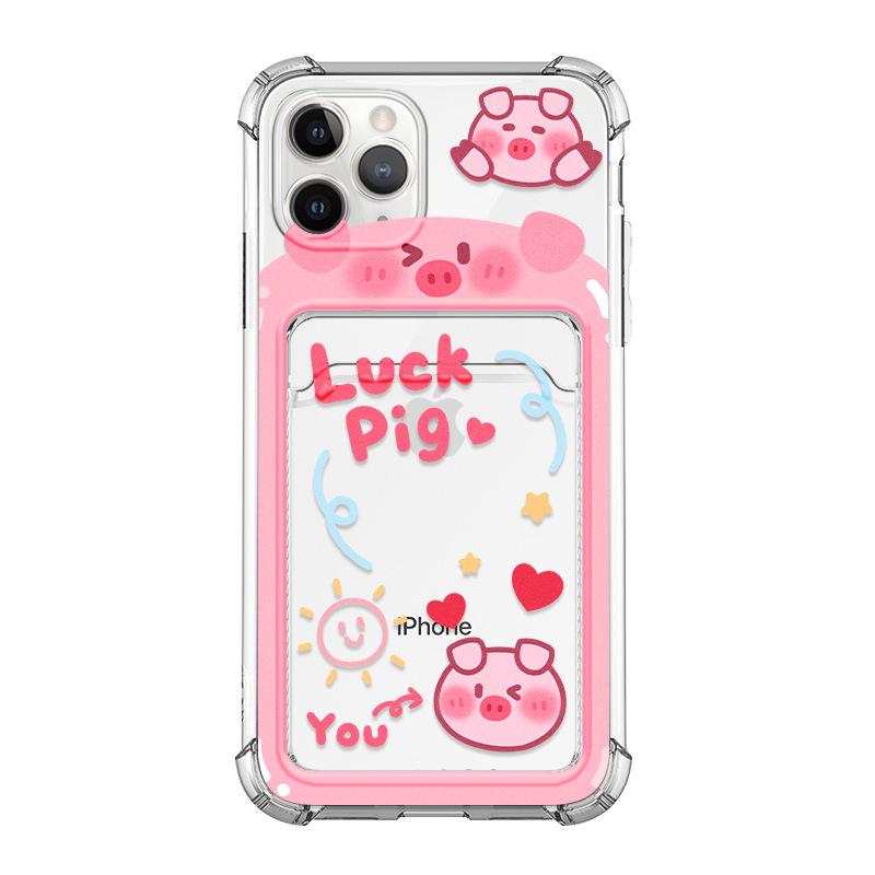 Чехол-держатель для карт Zhitai Cartoon для iPhone 15/16, 14 Pro, 6, 7, 8 Plus