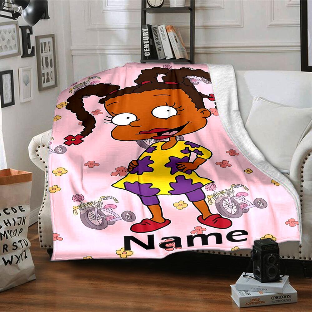 Custom Name Rugrats Theme Printed Blanket - Perfect for Couch, Bed, Travel & Outdoor Use | Machine Washable, Cozy & Durable.