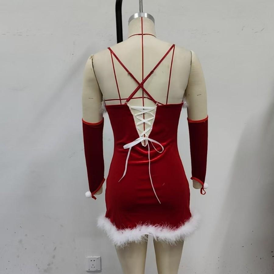 Новая рождественская сексуальная одежда для девочек на вечеринку Сексуальная рождественская одежда cos комплект платьев для девочек-зайчиков