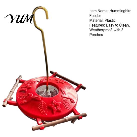 Outdoor Hummingbird Feeder Feeder, Hanging Bird with 3 Perches, Wild for Patio Nectar Container Backyard Hummingbirds Decoration Easy Clean