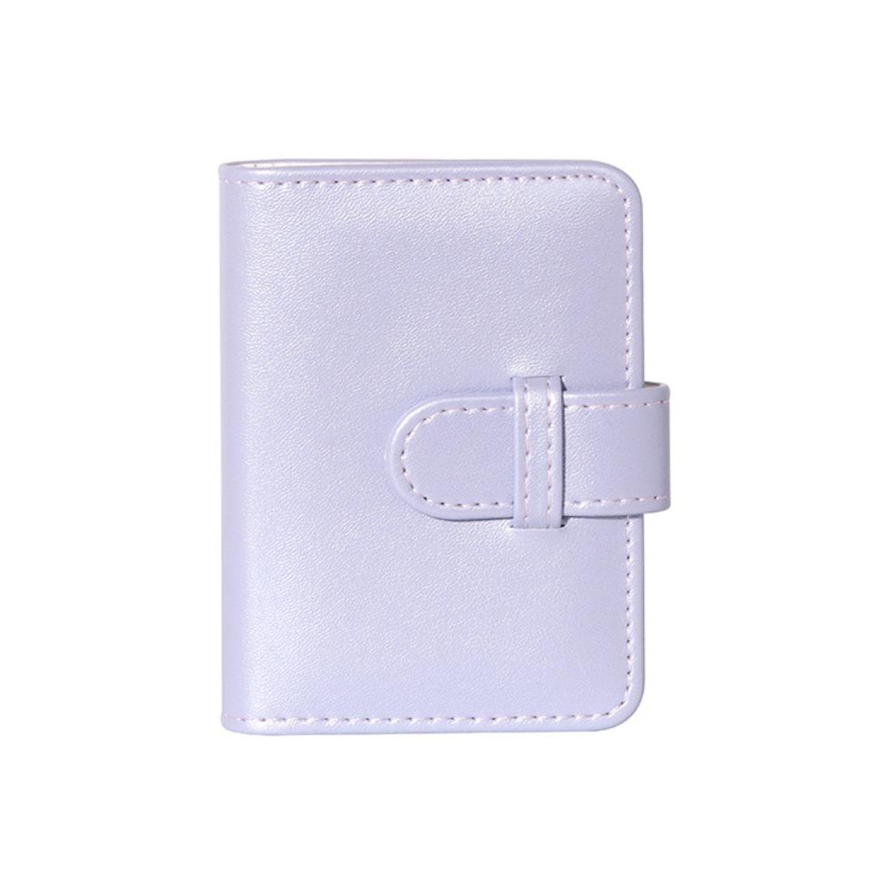 Neat Stitching 28 Pockets Instant Camera Photo Album PU Leather Mini Photo Book Ring Closure Lightweight Pocket Album Name Cards