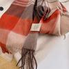 2024 Luxury Korean-Style Women's Wool Plaid Scarf - Warm, All-Season Shawl
