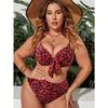 Sexy High Waist Plus Size Bikini Sets Leopard Dot Print Swimwear Women 2025 New Swimsuit Deep-V Bathing Suit Brazilian Biquini