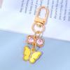 7PCS Y2K Crystal Bow Key Chain Pendant Key Ring Creative Rhinestone Butterfly Keychain  Key Decor