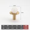 Nordic Crystal Knob Natural Stone + Brass Furniture Handle Cabinet Door Knobs Shoe Cabinet Drawer Decorate Small Round Knobs