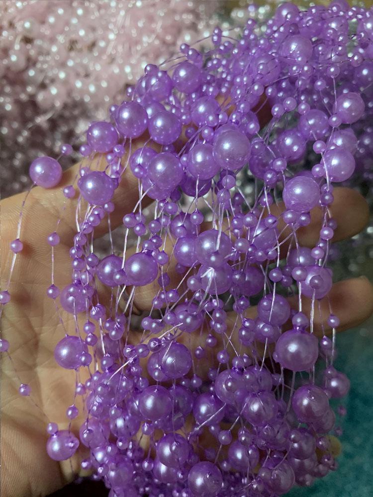 Цепочка из бусин с имитацией жемчуга и цветными кисточками для создания свадебных аксессуаров для волос и букетов для рук своими руками