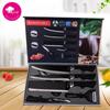 Knife Set Black Knife Six-piece Set Tie Pattern Non-stick Knife Stainless Steel Wave Pattern Knife