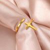 New 2025 Classic Christian Cross Ring Adjustable Stainless Steel Open Rings for Women Men Fashion Christ Jesus Jewelry Fashion Accessories Creative