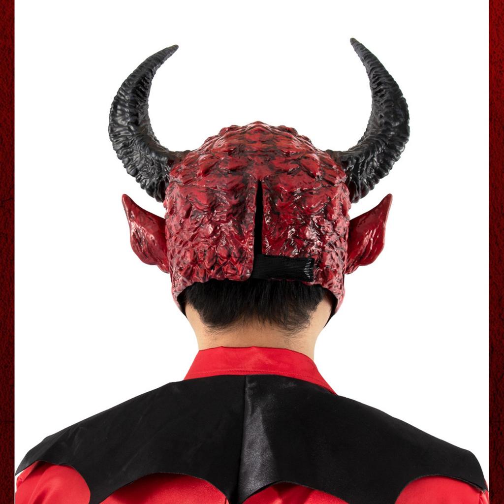 Devil Mask Halloween Head Cover One-piece Devil Satan Devil Horn Head Cover