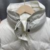 Зимний женский однотонный теплый жилет без рукавов с воротником-стойкой и воротником-стойкой, свободное шикарное белое пальто на утином пуху