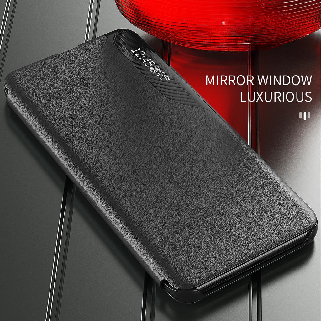 Высококачественный бизнес-чехол-книжка Smart Window View для Samsung Galaxy S26 Ultra S25 Edge S24 S23 Plus S22 FE S21 S20 с магнитной подставкой из кожи