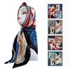 Fashion Autumn and Winter New 90cm Silk Scarf Ladies Square Scarf Shawl Silk Scarf Vintage Printing Turban