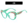 Flower Sunglasses Women Cat Eye Glasses Frame Anti Blue Light Blocking Computer Eyeglasses Ladies Vintage Spectacles Frames