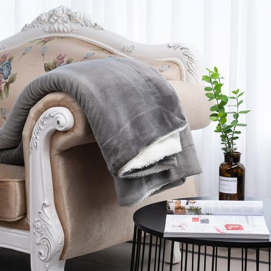Yousheng Фланелевое одеяло Утолщенное Двухслойное Удобное на ощупь Одеяло Эластичный край Зимнее Теплое Плюшевое Одеяло Накидка на диван