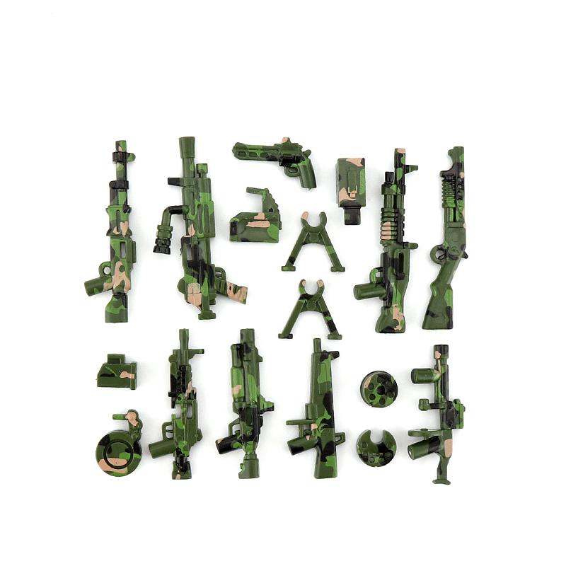 Нетоксичные 25/50/100 шт. Вторая мировая война Военные Армия Полиция Солдат Swat Оружие Пушка Строительные Блоки Фигурка Moc Аксессуары Модельные Кирпичики DIY Игрушка