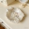 1Pc 3D Printed Pearl White Bow Rose Tray Vintage Embossed French Light Luxury Jewelry Storage Tray Dressing Table Decorative Plate, Rose Bow