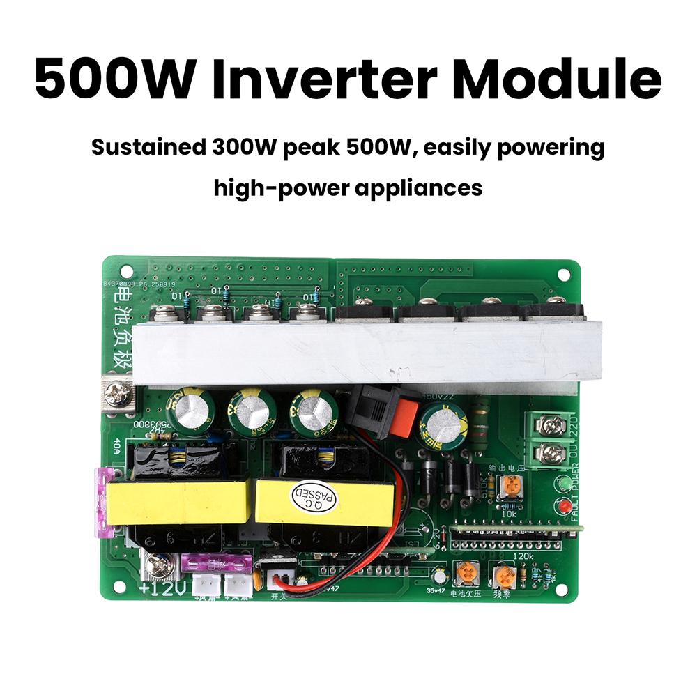 Повышающий трансформатор DC12V-14.5V до AC220V Плата инвертора 500 В Повышающий преобразователь Зарезервированный интерфейс вентилятора контроля температуры