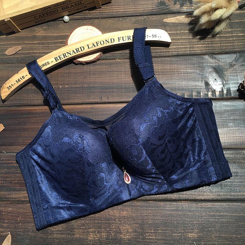 Sexy Large Size Bra Full Cup Bustier Gathered Underwear Anti-glare Thin Section To Increase The Bra