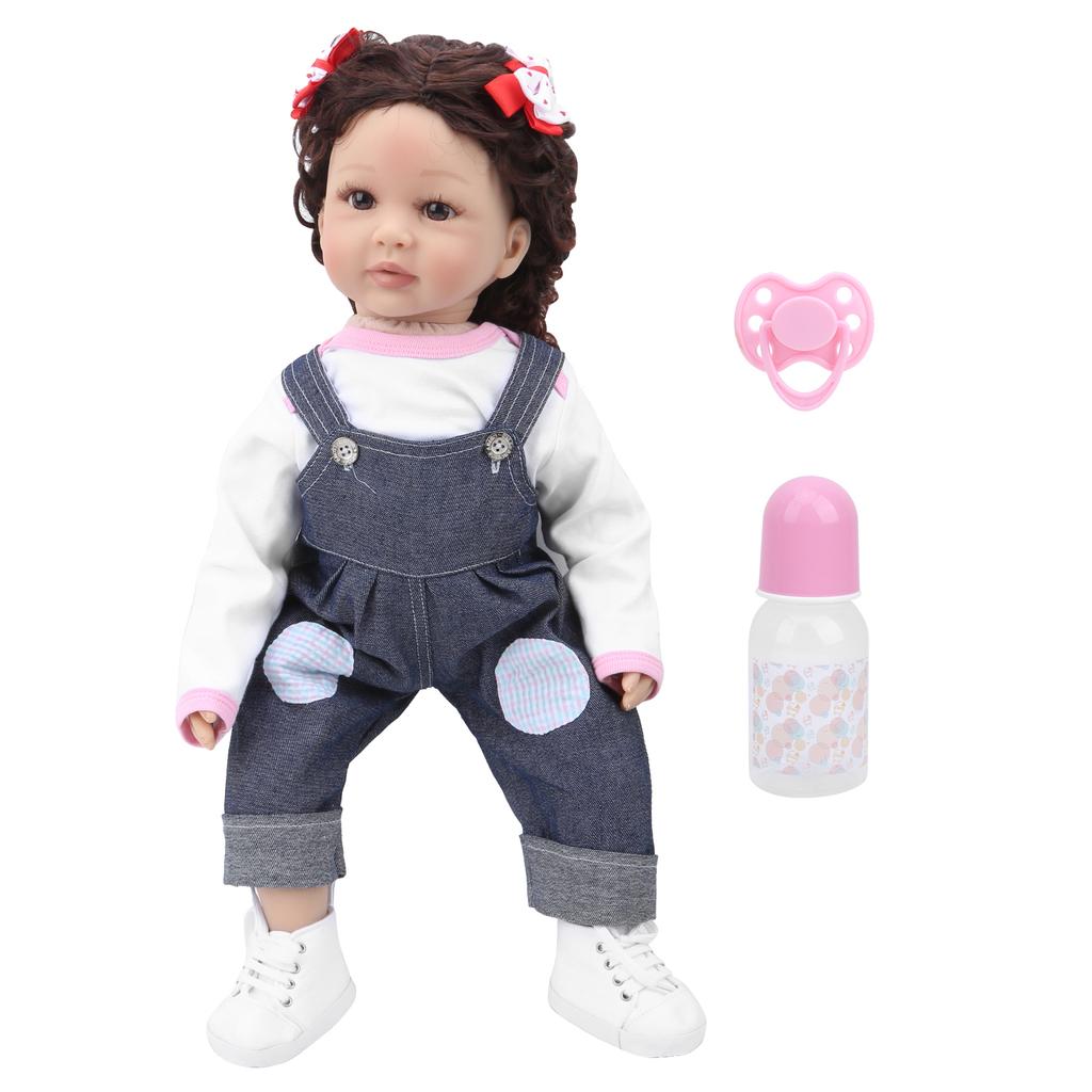 60 см виниловая милая реалистичная кукла-младенец, модная мягкая кукла-младенец с кудрявыми волосами, игрушка