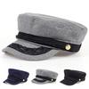 Fashion Brim Lace Navy Hat Spring Autumn Sailor Hats Ladies Black Beret Caps Men Flat Top Captain Military Caps