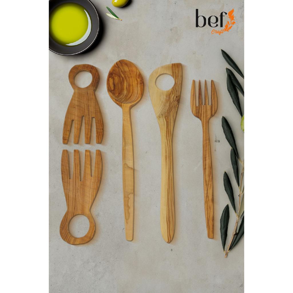Wooden Spoon Tablespoon Wooden Serving Set Set Olive Wood Kitchen Utensils Dinnerware