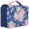 Pencil Case Rose Printed Multi Layer Zipper 252 Slots Portable Pen Holder Storage Pocket