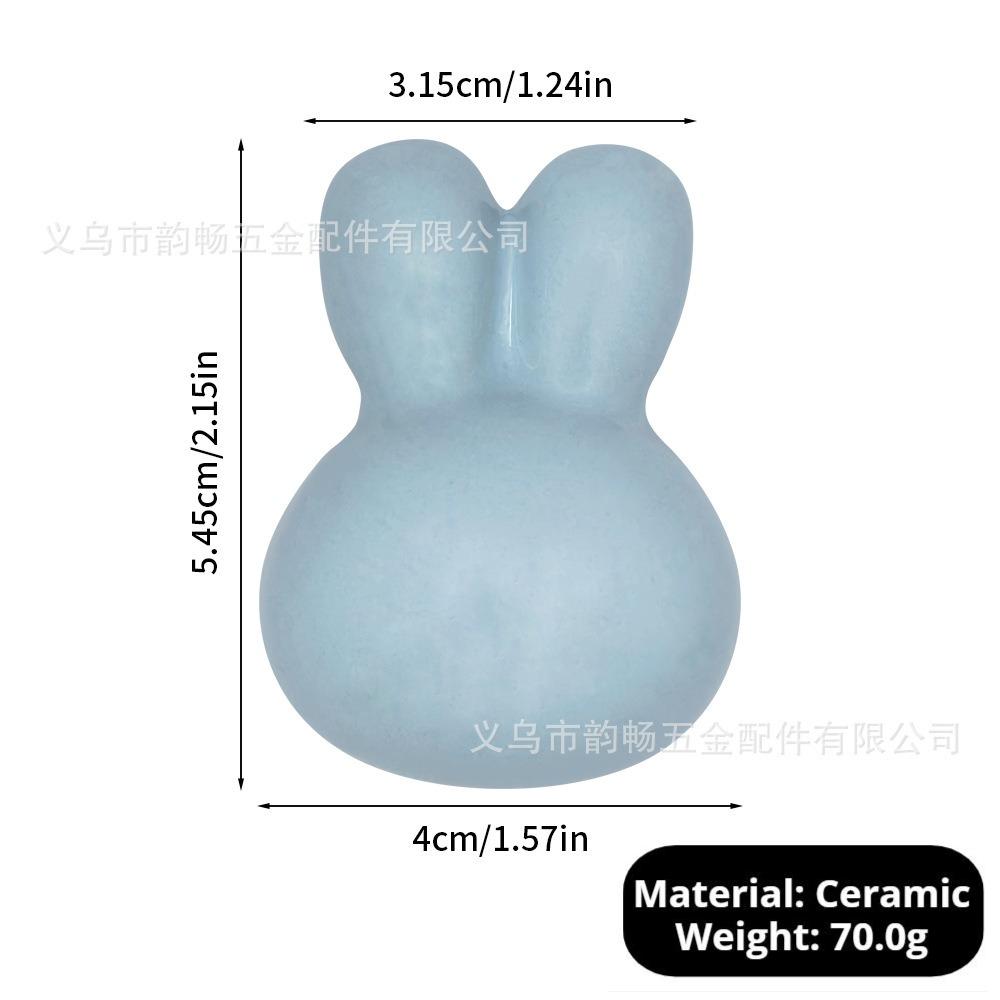 Little Rabbit Ceramic Pull Handle for Wardrobes/Cabinets/Drawers 5 Colors Single-hole Cabinet Door Drawer Furniture Handle