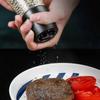 Salt And Pepper Grinder Set Of 2, Refillable Ceramic Grinder with Adjustable Coarseness, Glass Body, Freshness Locking Lid