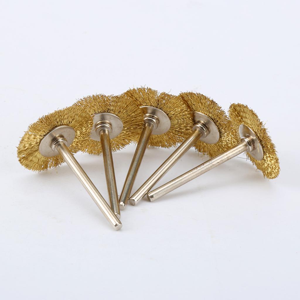 5 шт. 25 мм Щетки-крацовки из нержавеющей стали/медной проволоки для аксессуаров Dremel Полировальная щетка для мини-дрели, шлифмашинки, вращающихся инструментов