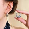 PANJBJ Серьги-гвоздики Цветок из стерлингового серебра 925 пробы для женщин Циркон Ретро Сладкий Матовая отделка Украшение на день рождения Подарок Dropshipping