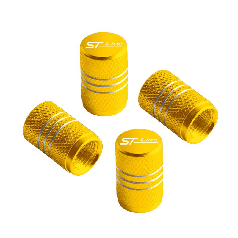 ST Line Emblem Badge Car Wheel Tire Valve Caps Tyre Stem Covers For Ford Fiesta Focus Mondeo Puma Kuga Galaxy Escort z225 Accessories
