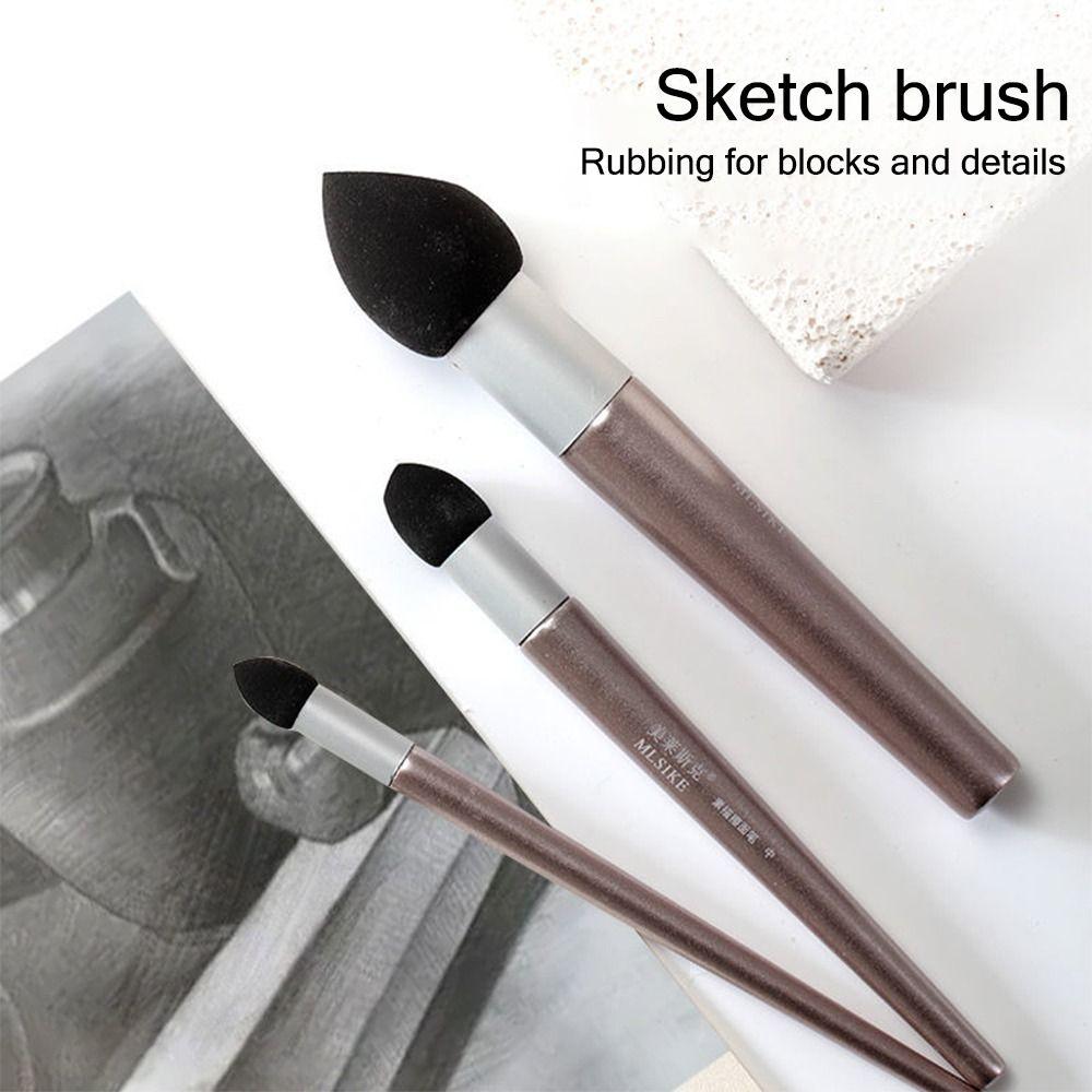 3PCS/Set Surface Detail Processing Rendering Sketch Rubbing Brush Blending Sponge Pen School Office