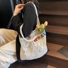 Summer Mesh Knitted Fashionable and Casual Beach Bag Travel Tote Commuter Bag Vacation Shopping Handbag Women Daily Use AVE
