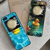Rubber Ducks Swimming Pool Black Phone Case For Samsung ZFlip7 ZFlip6 ZFlip5 ZFlip4 ZFlip3 5G Hard Protective Galaxy Z Flip 3 4