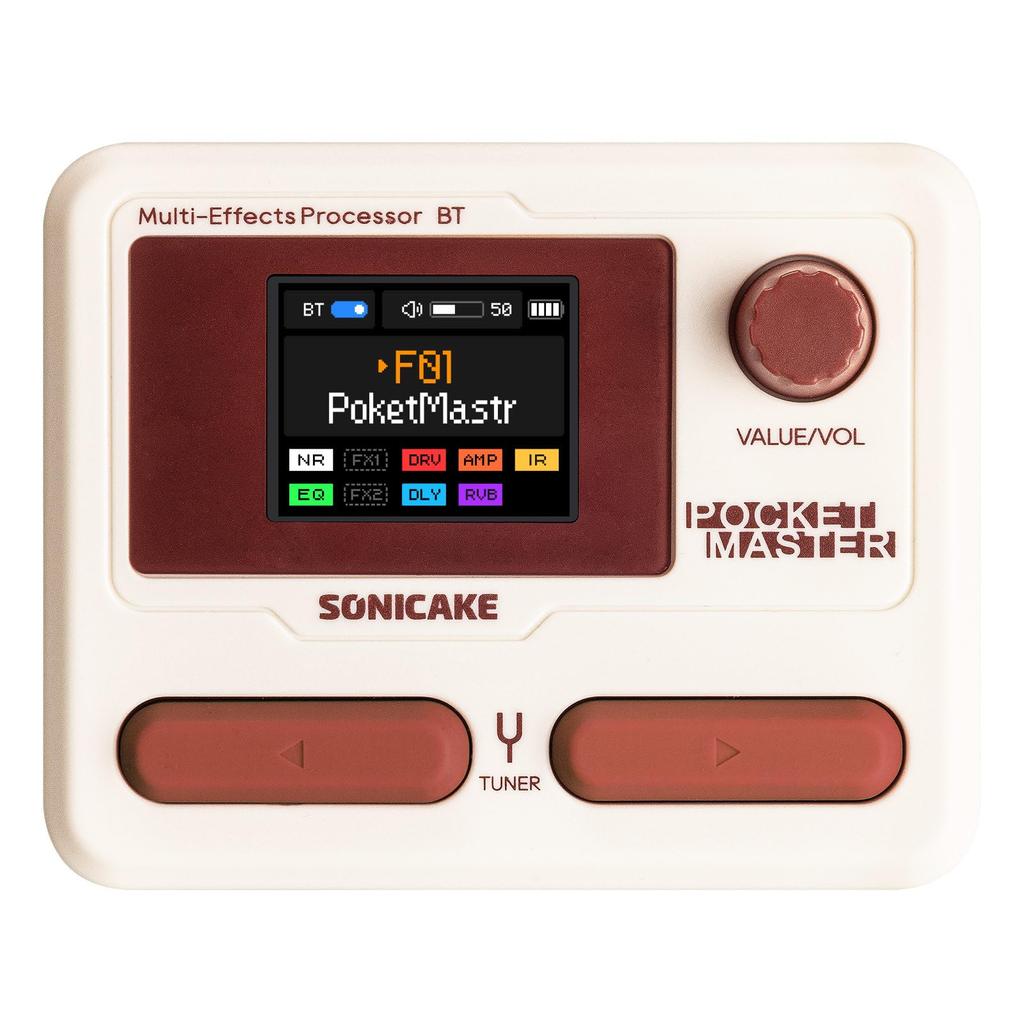 SONICAKE Pocket Master Portable Pedal with Amp IR Cabinet Stereo OTG USB Audio Rechargeable Multi-Effects 100+ Built-in Guitar/Bass/Sound Effects,