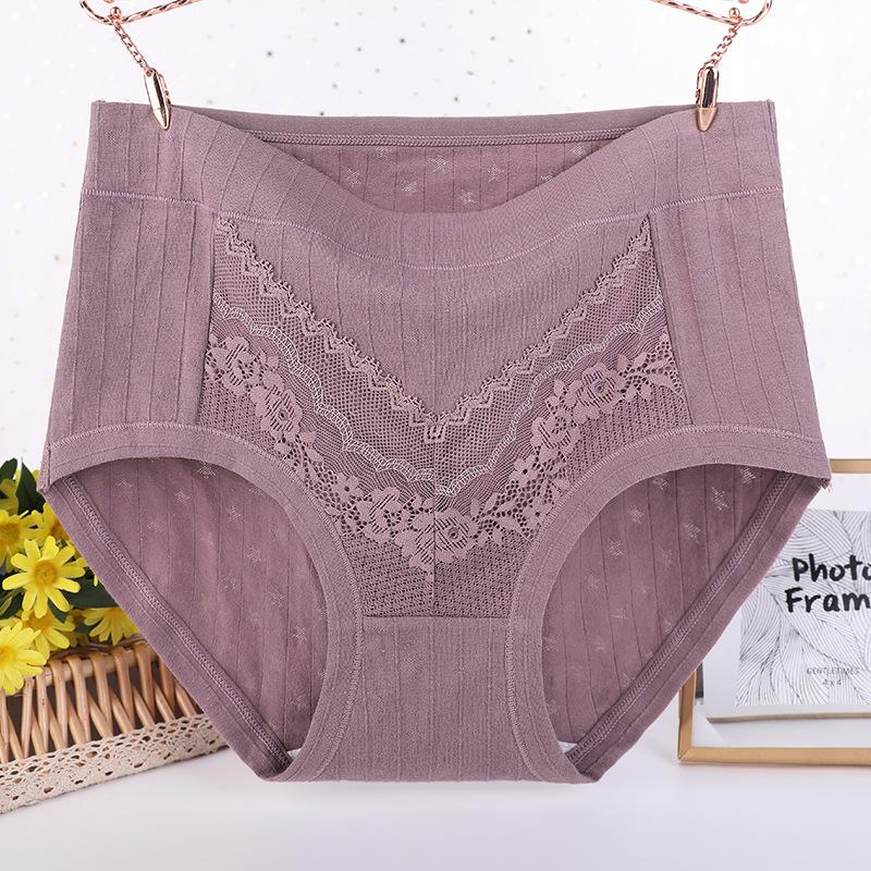 Женское нижнее белье для пожилых женщин, большого размера, красного цвета с высокой талией