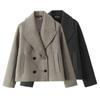 European & American Style Autumn Women's Double-Breasted Woolen Short Overcoat