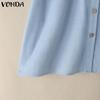 VONDA Летняя женская повседневная блузка с коротким рукавом и оборками на пуговицах