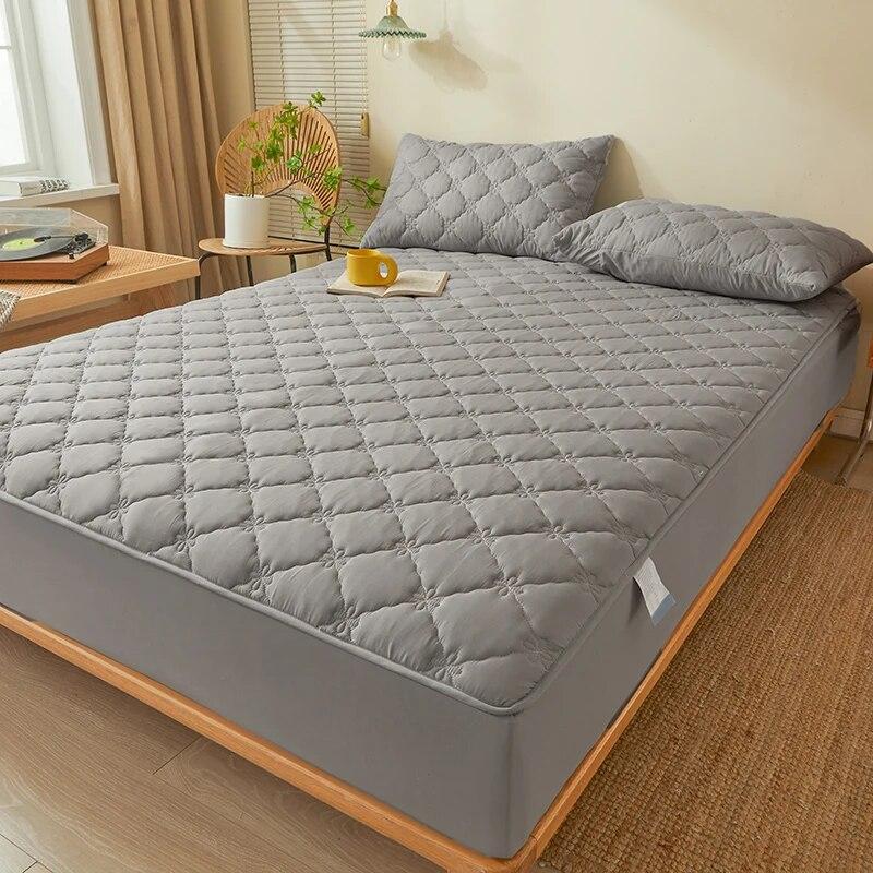 Водонепроницаемый комплект постельного белья из 3 предметов с тиснением, хлопковая простыня и наволочка, антиклещ, антибактериальный чехол для матраса