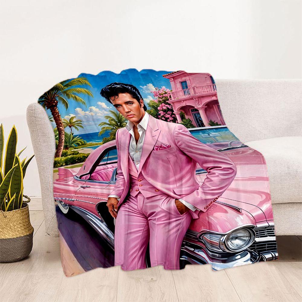 Elvis Presley Performance Blanket Comfortable Suitable for Livingroom Chair Couch for All Occasions Playful Design Birthday Christmas Gift Blanket