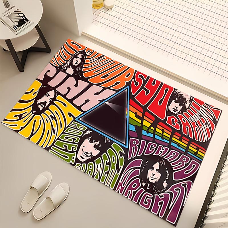 Rock Band P-Pink F-Floyd Print Area Rug - Soft,Washable Non-Slip Indoor Mat,Living Room,Home Office Decorative Rug