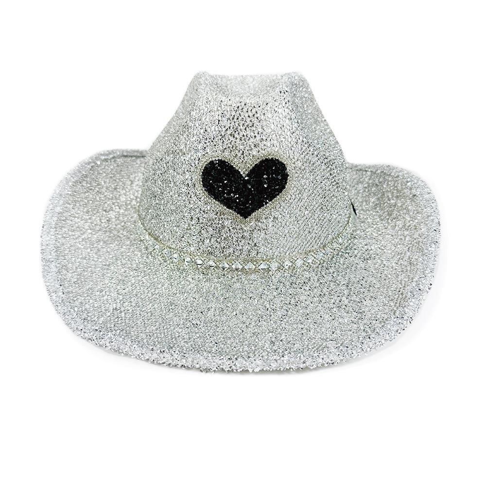 Western Cowboy Hat Glitters Cowgirls Cap Fashion Stage Show Hat for Men Women