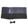 Wireless Ergonomic Keyboard Split with Cushioned Wrist Rest USB Connectivity USB C Rechargeable