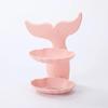 New Double-layer Soap Box  Bathroom Tray Dish Plate Wall Shelf Free Punch Shower Soap Plastic  Double Drain Goldfish Shape Box