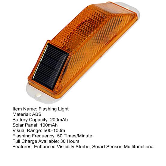 Мигающий предупреждающий стробоскоп безопасности на солнечной батарее Улучшенная видимость Светодиодный мигающий маяк для грузовиков Барьеры