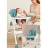 Chaise haute bébé, chaise enfants pliable avec plateau repas amovible rehausseur 2 en 1 table à manger pour enfants - Vert