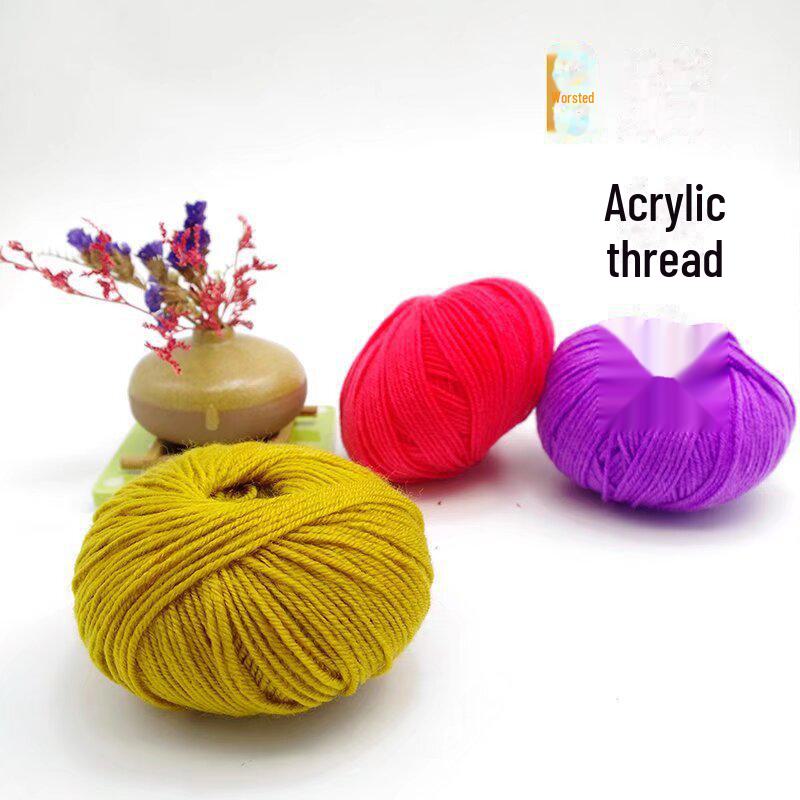 Клубок акриловой пряжи для вязания свитеров, крючков, обуви, тапочек, изделий ручной работы.