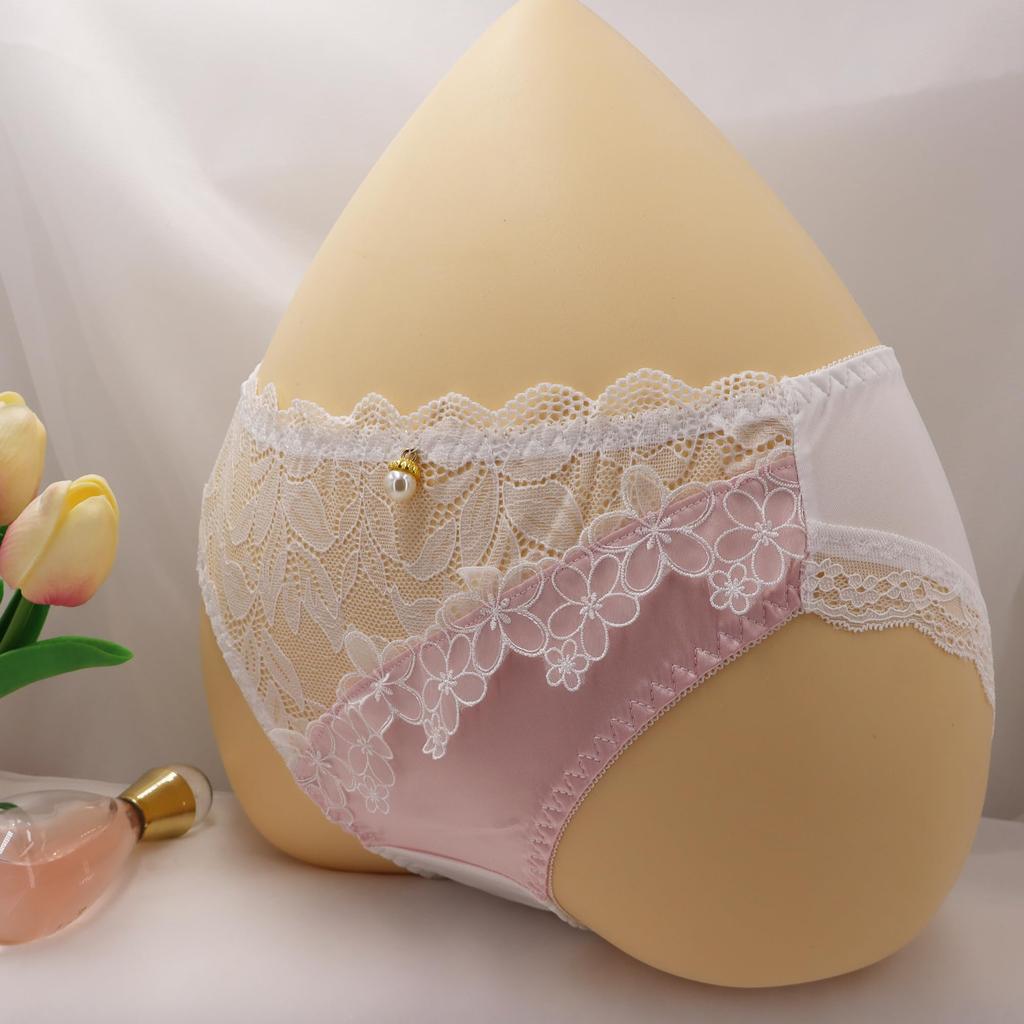 EasyTalk Cute High School Popular Preppy Bowknot Elegant Girly Underwear Panties, Design, Lace, Style, Seamless, Skin-Friendly Panties, Fluffy,