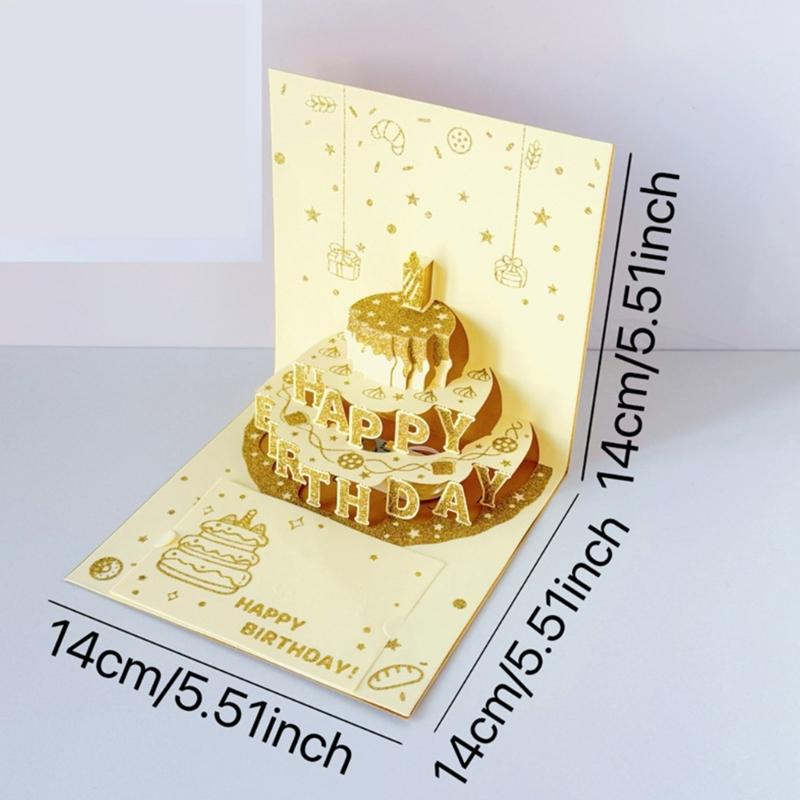 Открытка на день рождения 3D торт поздравительная открытка поздравительные открытки на день рождения с конвертом для женщин мужчин детей взрослых юбилеи